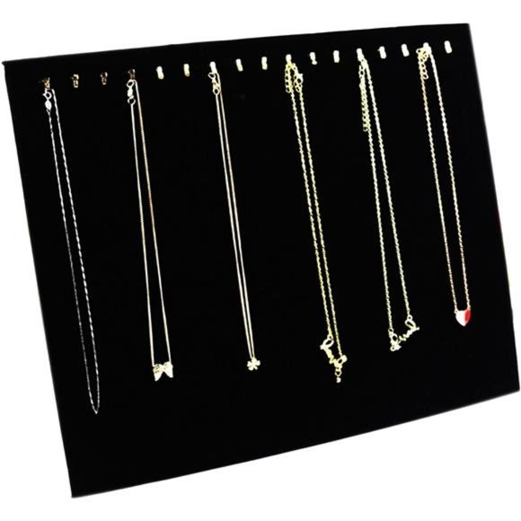 Black Velvet 17Hook Necklace Jewelry Tray/Display Organizer/Pad/Showcase/Display - Picture 1 of 5